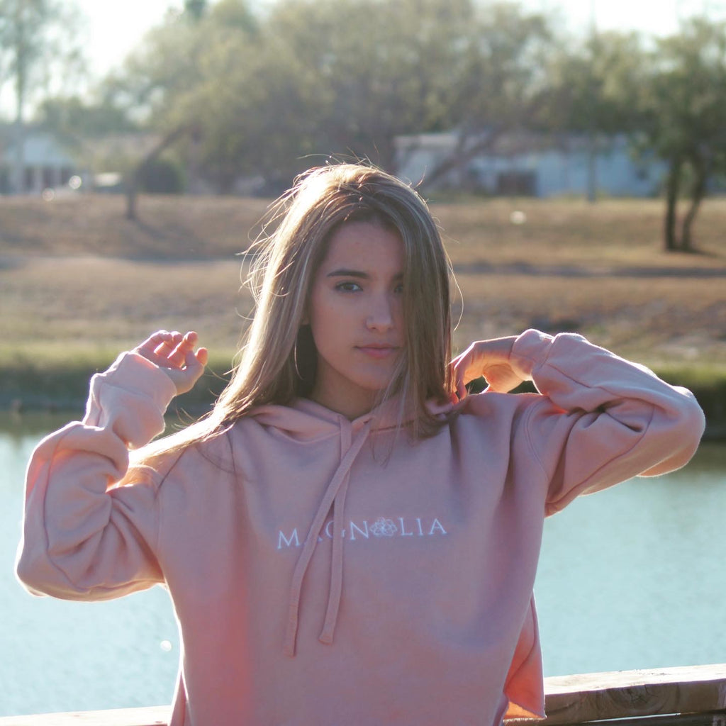 Magnolia Crop Top Hoodie - Magnolia Blooming Co